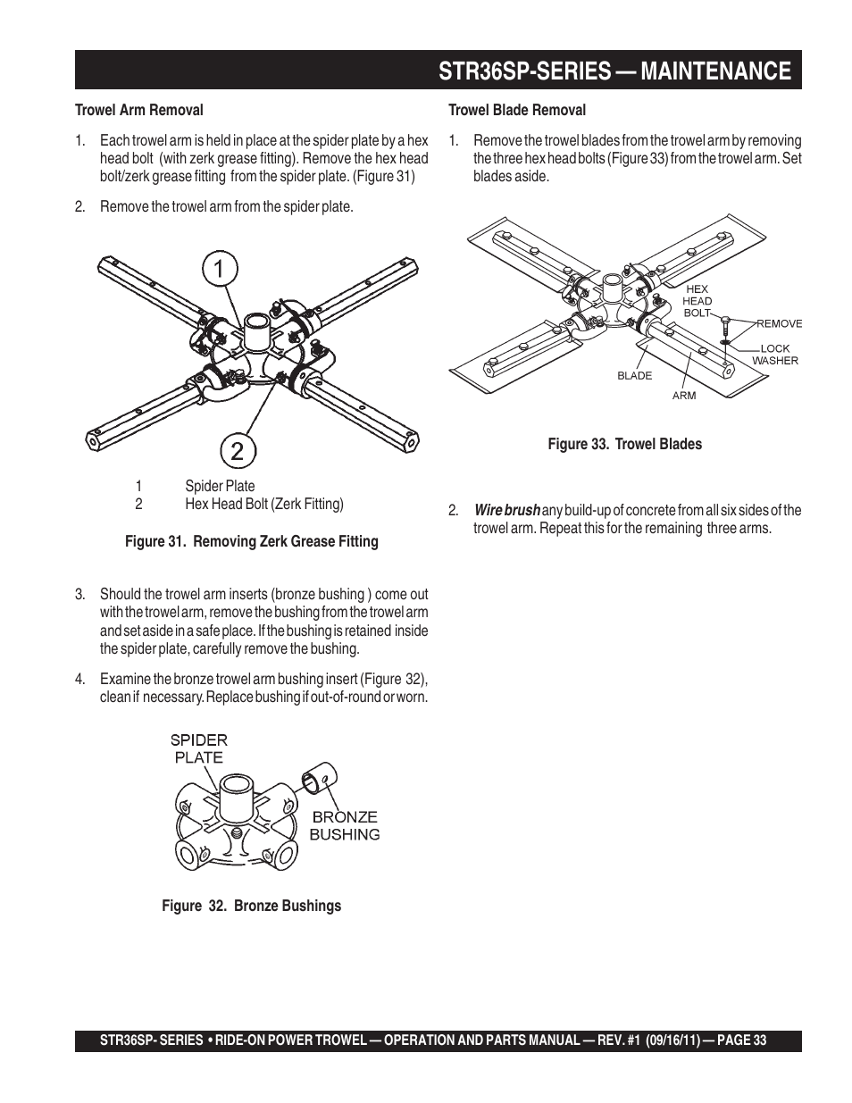 Str36sp-series — maintenance | Multiquip STR36SP User Manual | Page 33 / 116