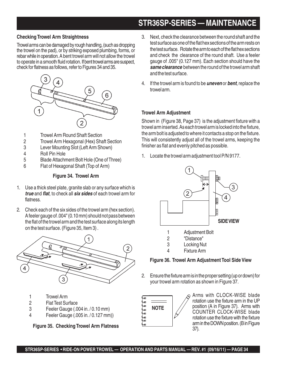 Str36sp-series — maintenance | Multiquip STR36SP User Manual | Page 34 / 116