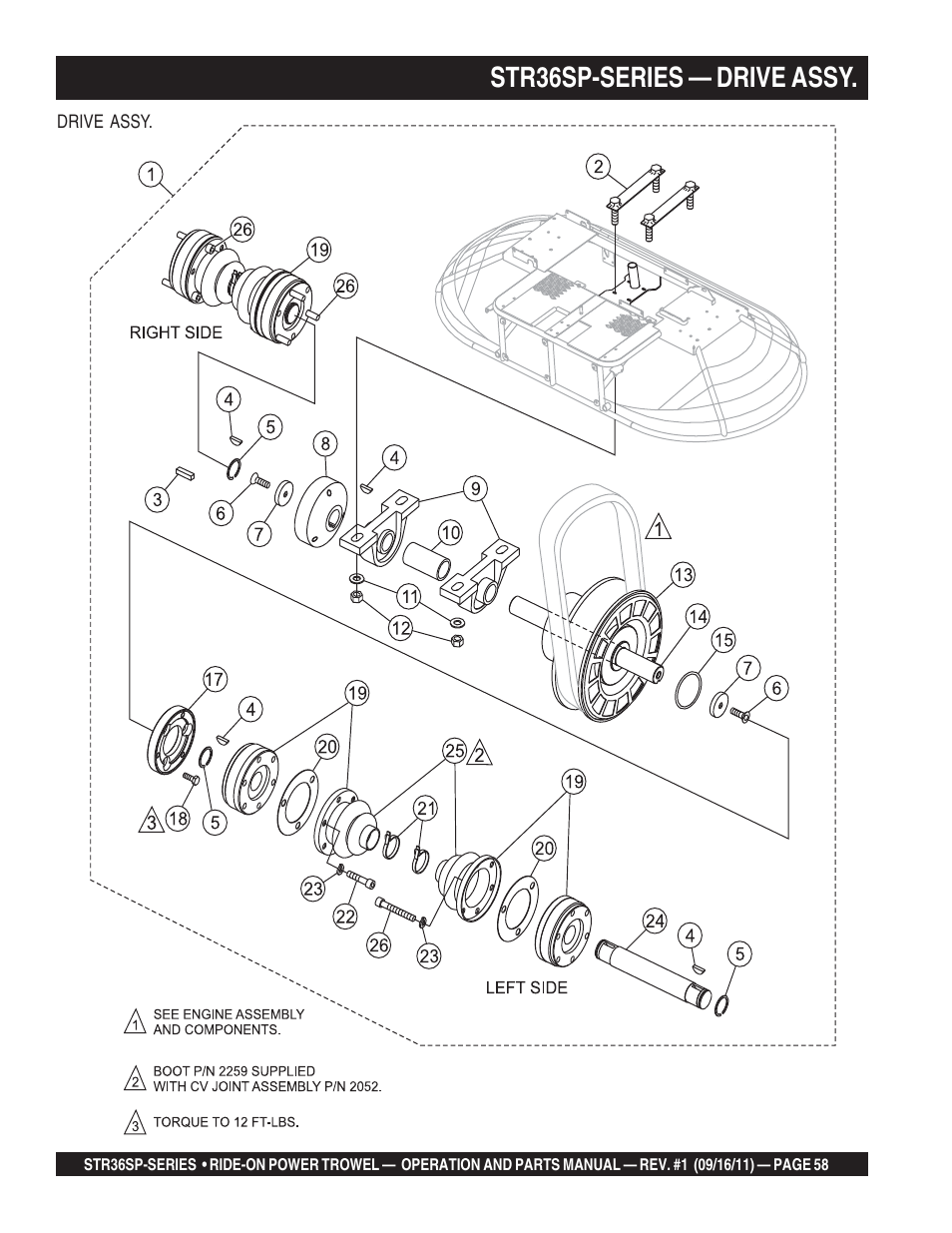 Str36sp-series — drive assy | Multiquip STR36SP User Manual | Page 58 / 116