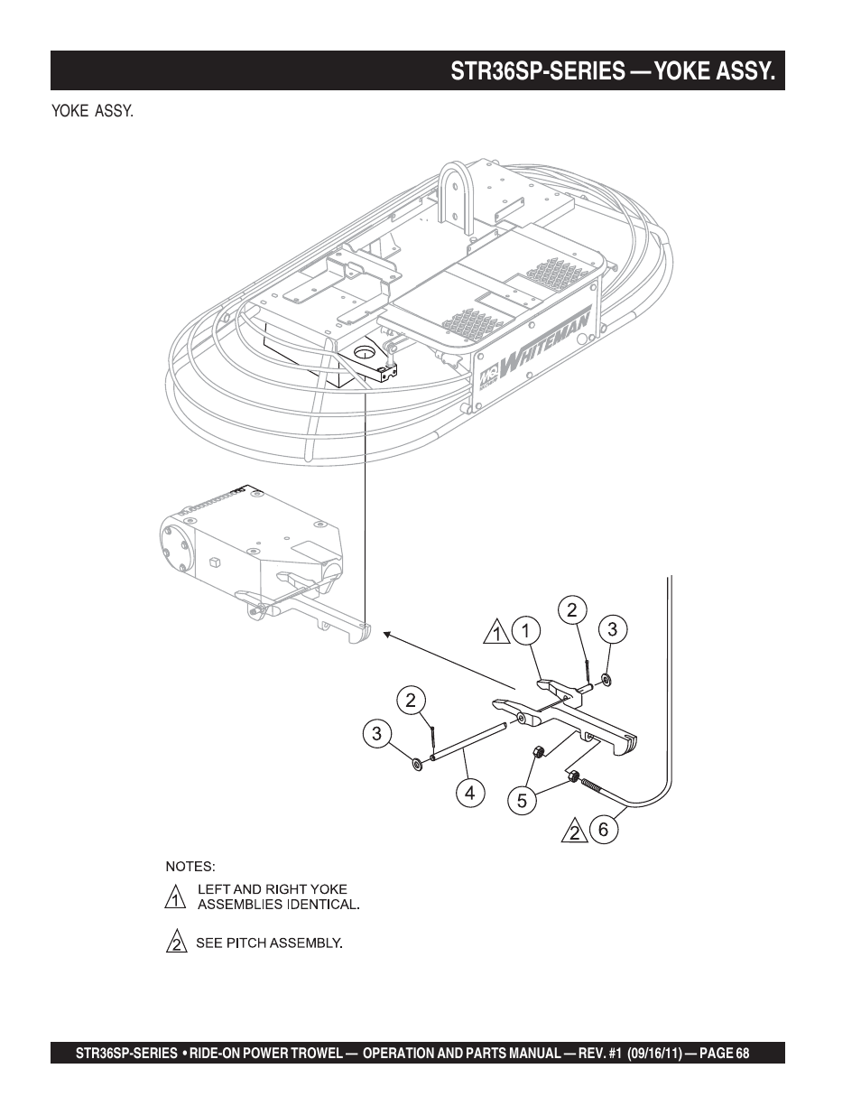 Str36sp-series — yoke assy | Multiquip STR36SP User Manual | Page 68 / 116