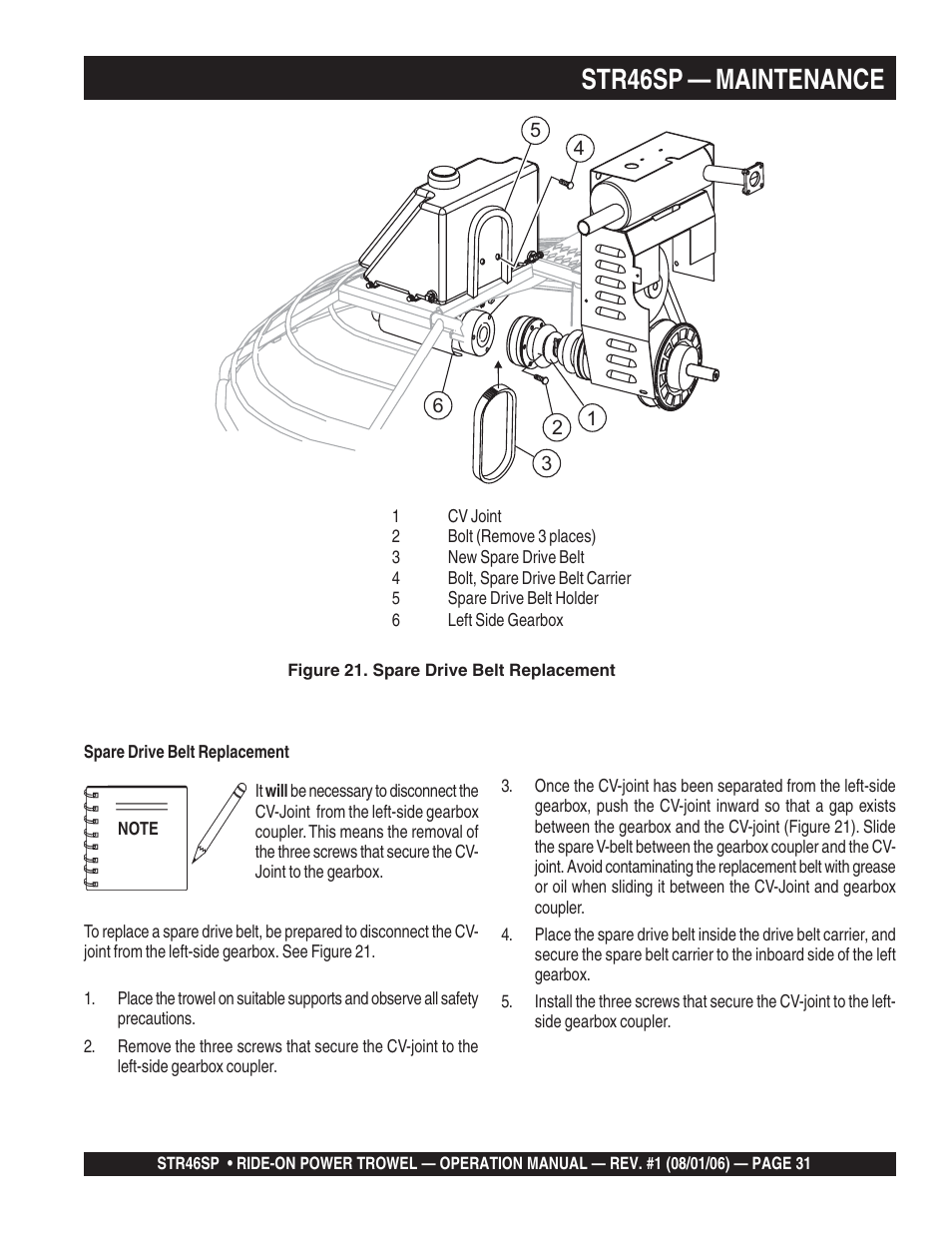 Str46sp — maintenance | Multiquip STR46SP User Manual | Page 31 / 86