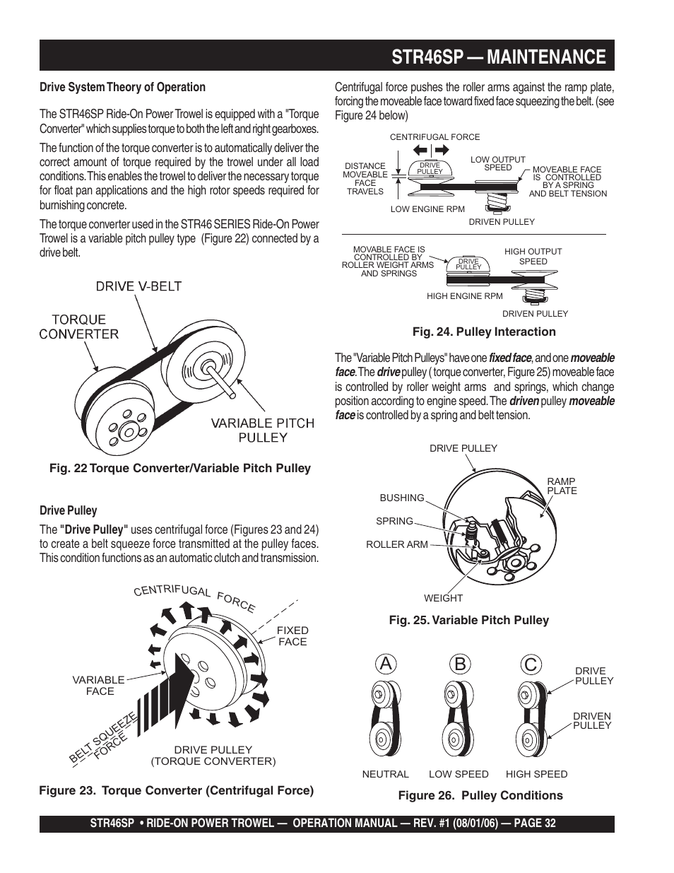 Str46sp — maintenance, Ab c | Multiquip STR46SP User Manual | Page 32 / 86