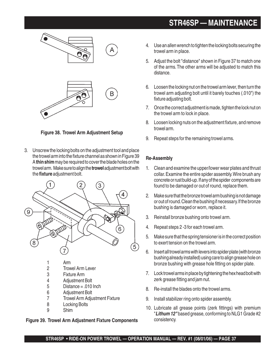 Str46sp — maintenance | Multiquip STR46SP User Manual | Page 37 / 86