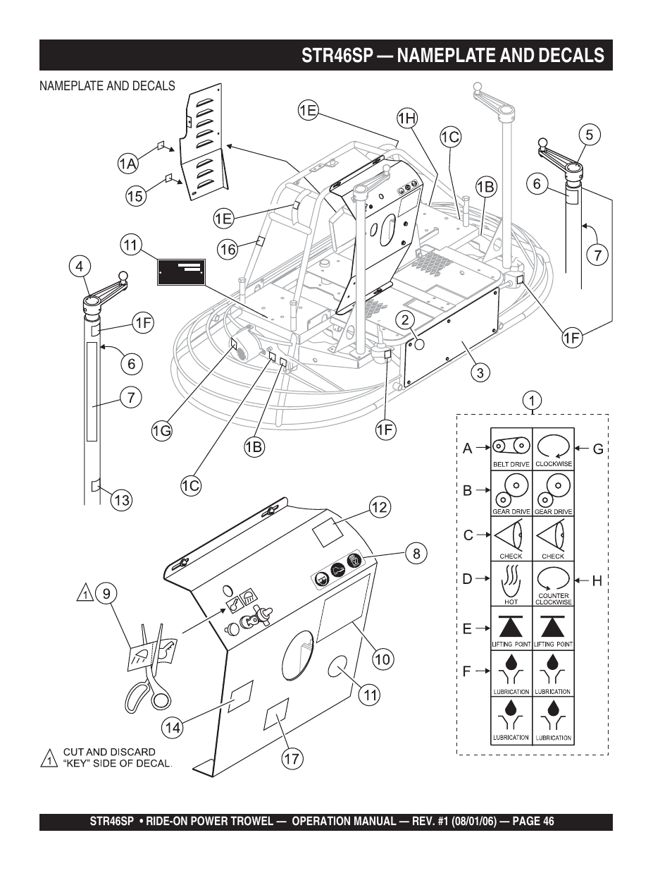 Str46sp — nameplate and decals | Multiquip STR46SP User Manual | Page 46 / 86