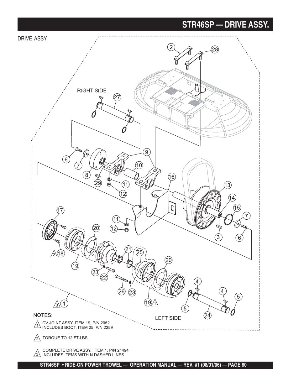 Str46sp — drive assy | Multiquip STR46SP User Manual | Page 60 / 86