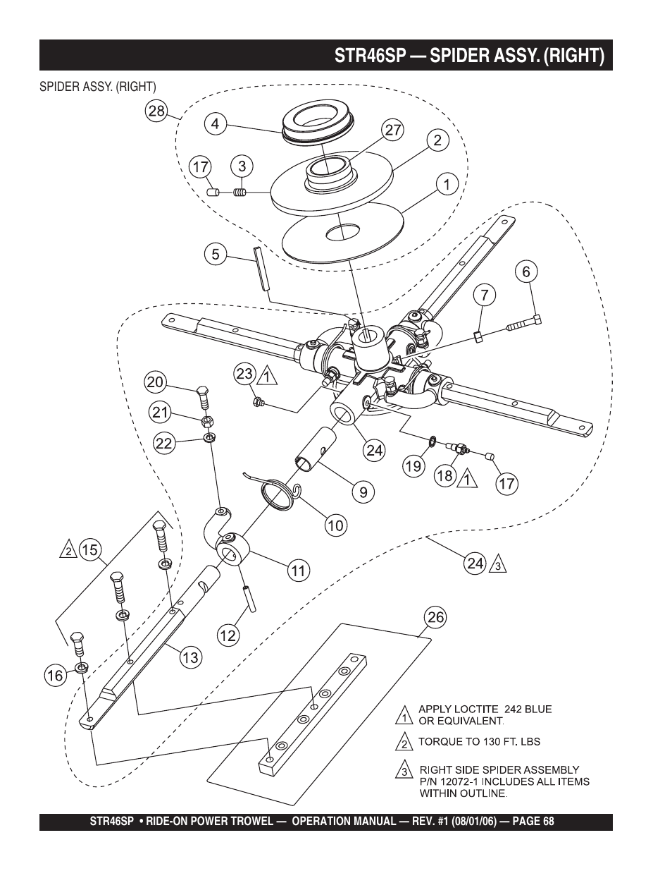 Str46sp — spider assy. (right) | Multiquip STR46SP User Manual | Page 68 / 86
