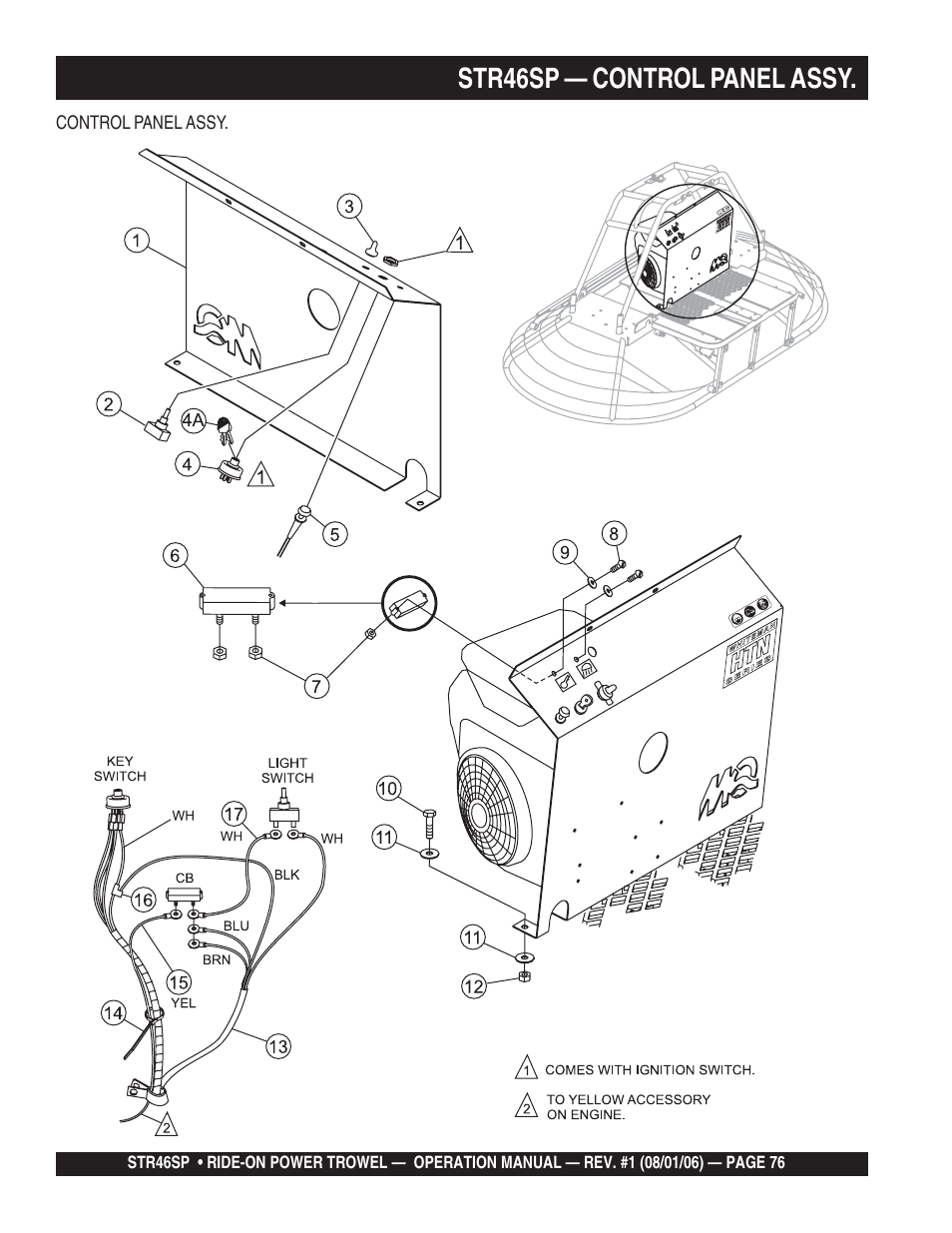 Str46sp — control panel assy | Multiquip STR46SP User Manual | Page 76 / 86