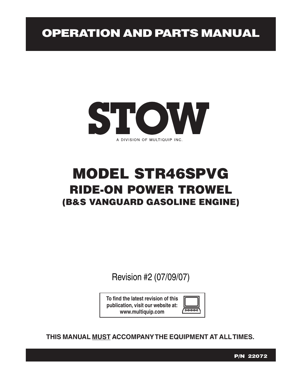 Multiquip STR46SPVG User Manual | 90 pages