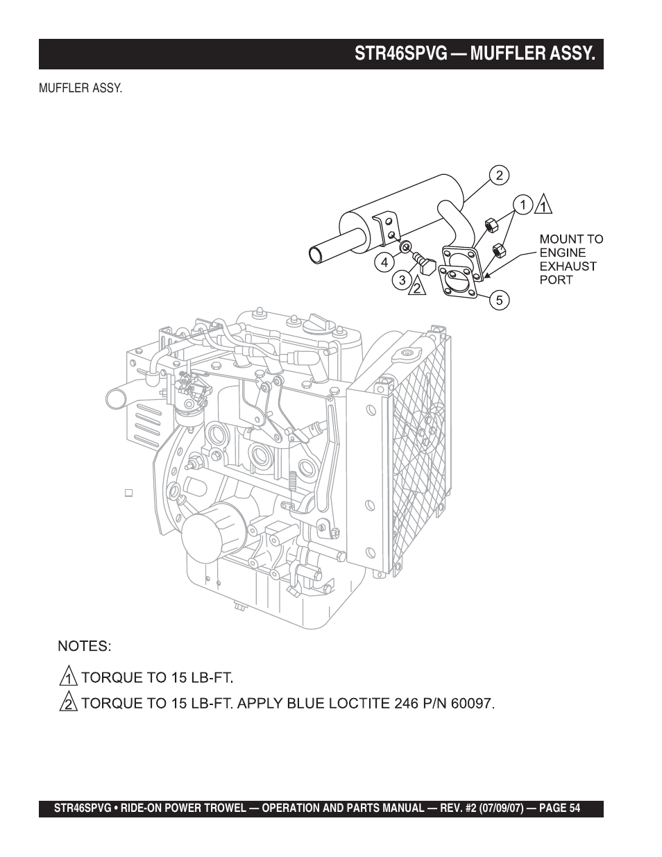 Str46spvg — muffler assy | Multiquip STR46SPVG User Manual | Page 54 / 90