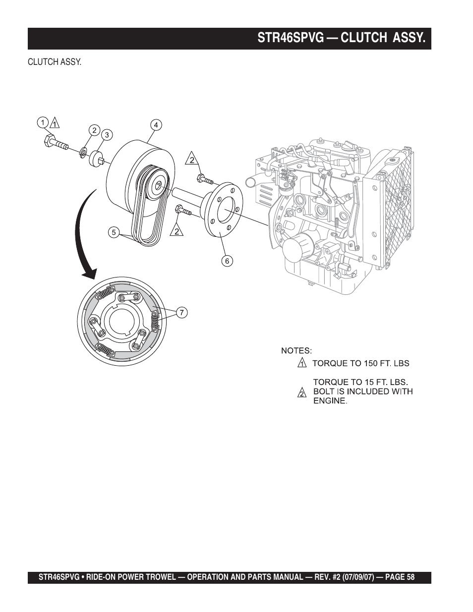 Str46spvg — clutch assy | Multiquip STR46SPVG User Manual | Page 58 / 90