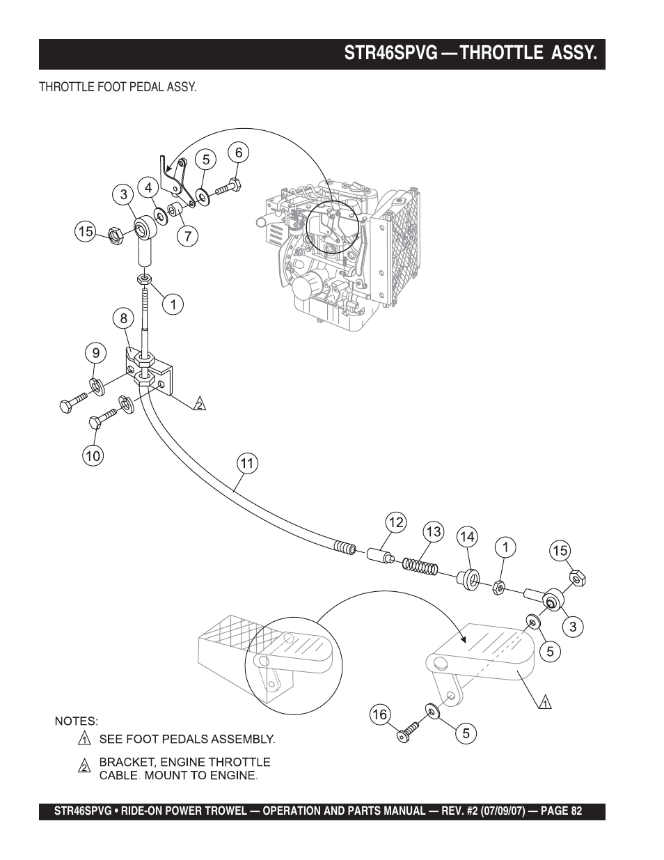 Str46spvg — throttle assy | Multiquip STR46SPVG User Manual | Page 82 / 90