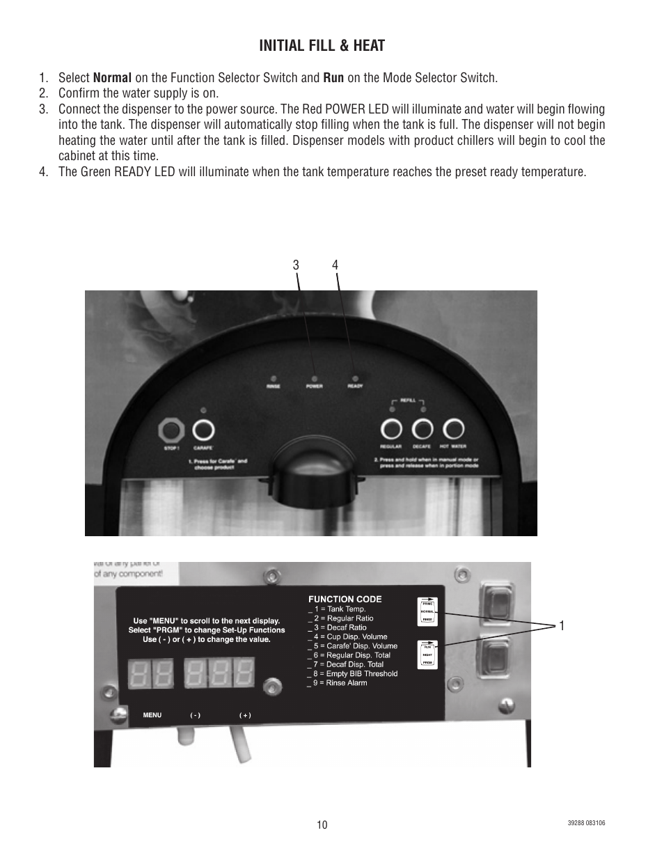 Initial fill & heat | Bunn Chilled LCC-2 User Manual | Page 10 / 26