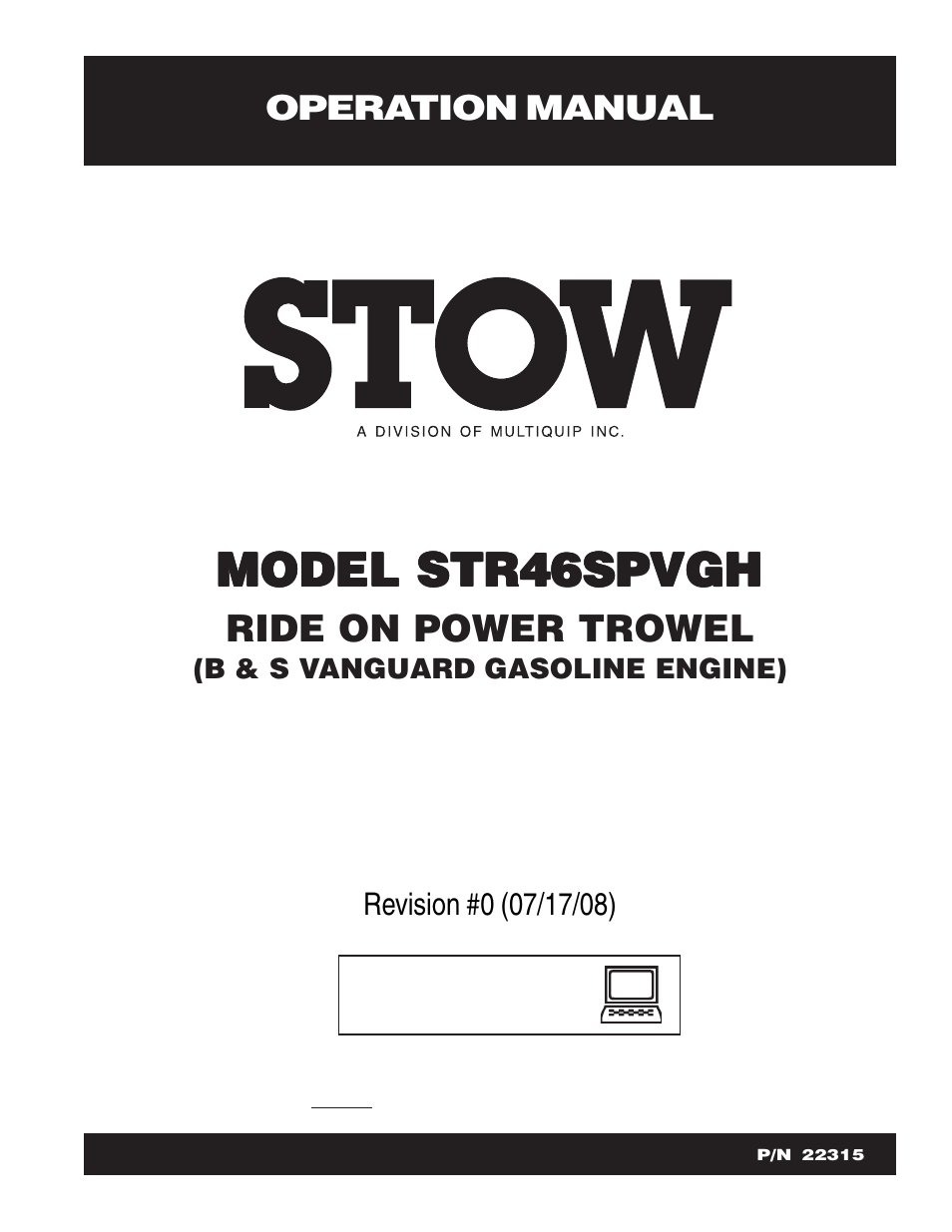 Multiquip STR46SPVGH User Manual | 42 pages