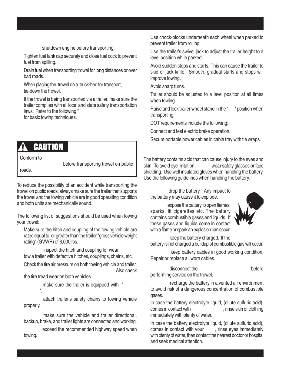 Str46spvgh — rules for safe operation, Caution | Multiquip STR46SPVGH User Manual | Page 10 / 42