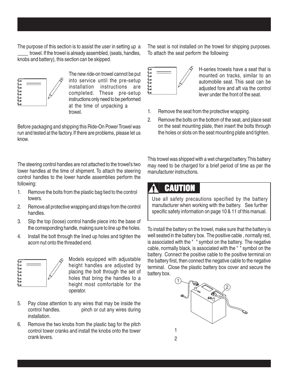 Str46spvgh — new machine setup instructions, Caution | Multiquip STR46SPVGH User Manual | Page 18 / 42