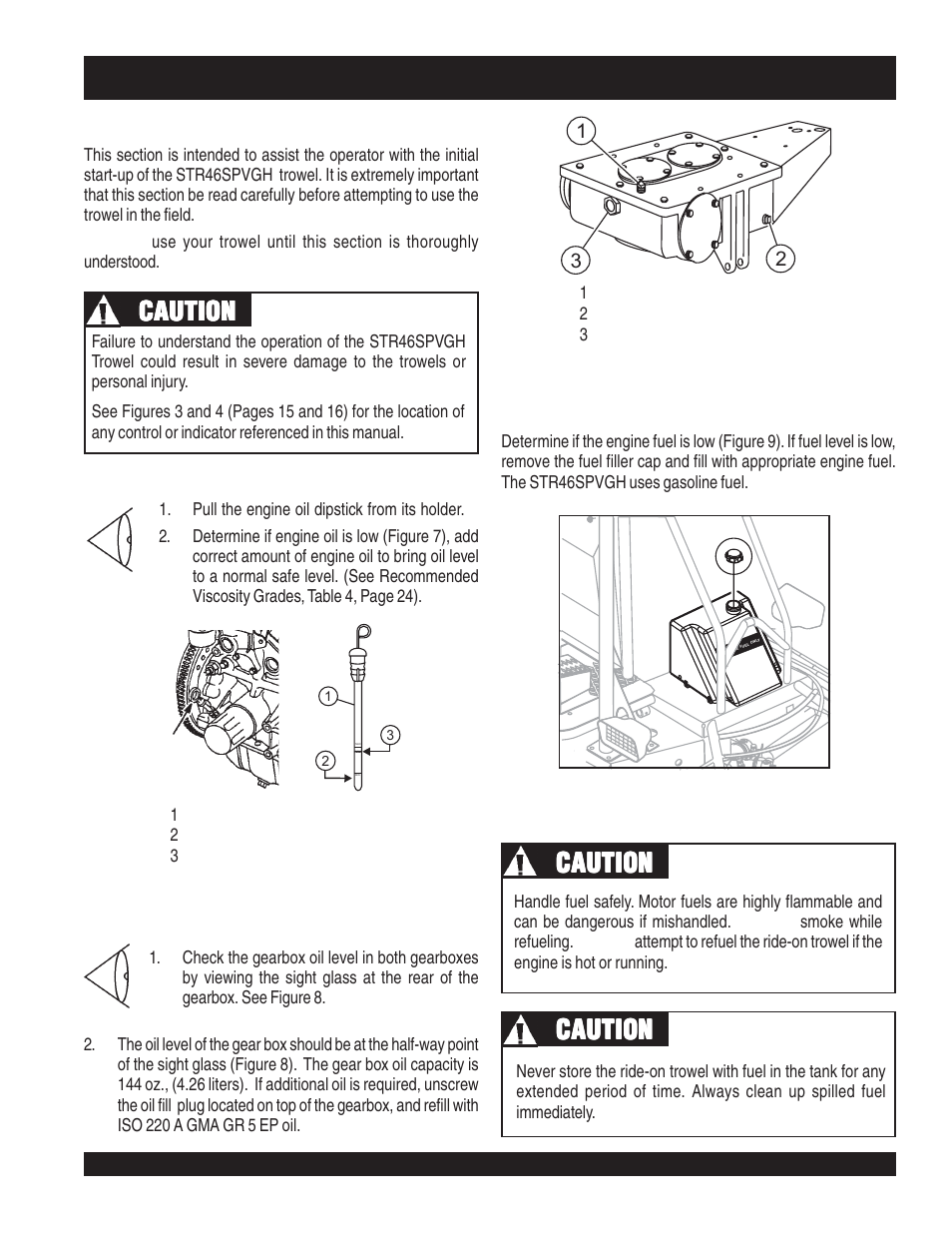 Str46spvgh — initial start-up, Caution | Multiquip STR46SPVGH User Manual | Page 19 / 42