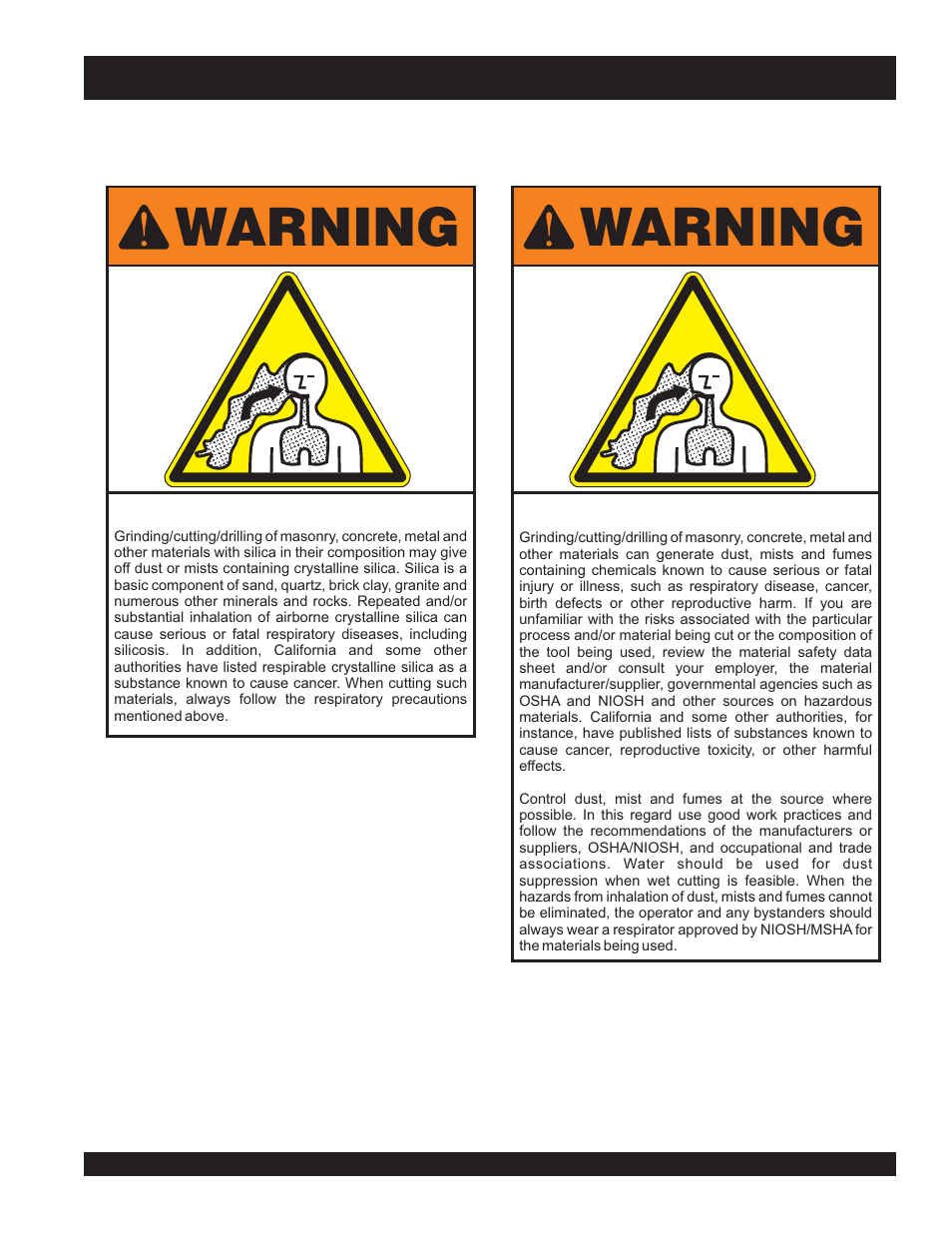 Warning | Multiquip STR46SPVGH User Manual | Page 2 / 42