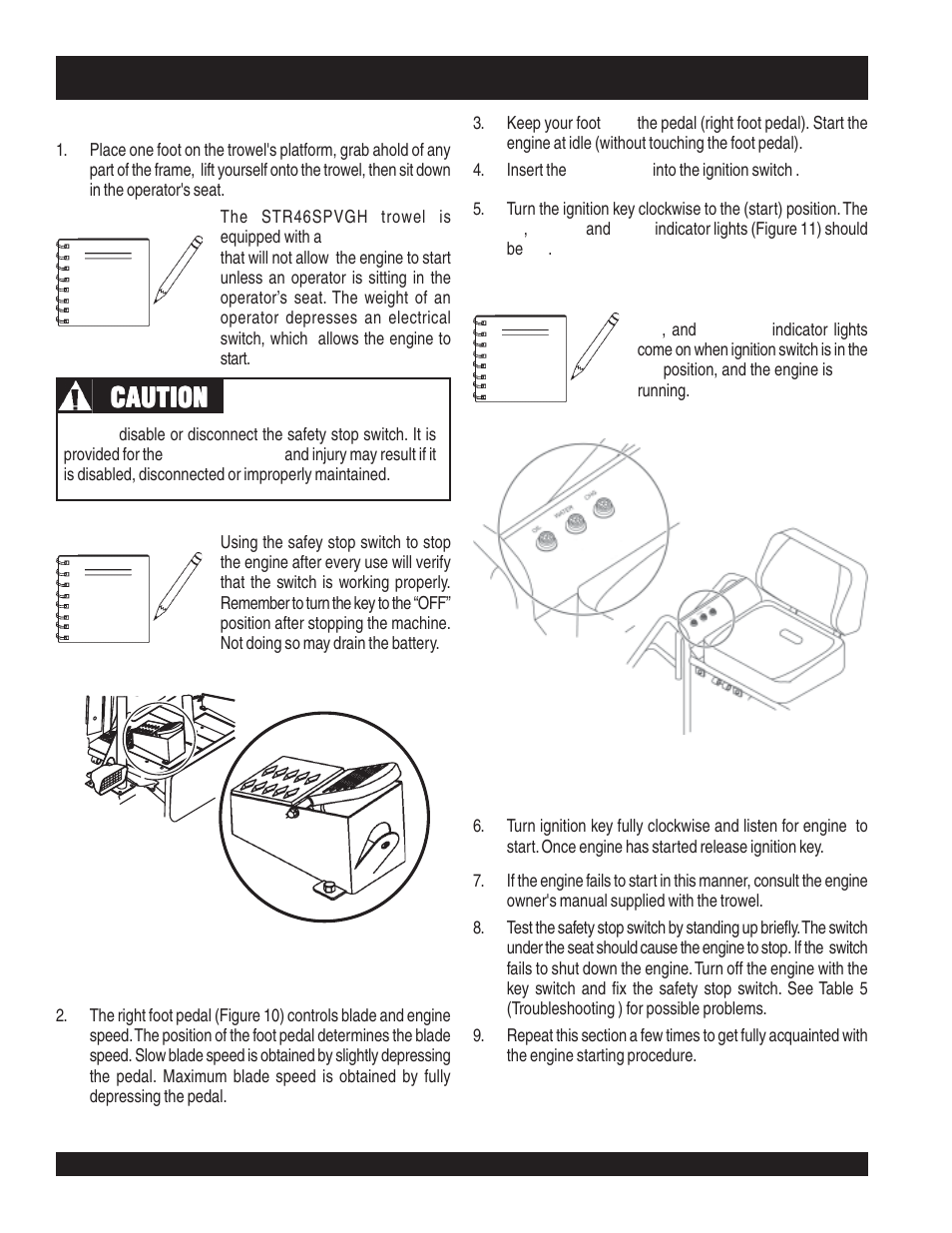 Str46spvgh — operation, Caution | Multiquip STR46SPVGH User Manual | Page 20 / 42