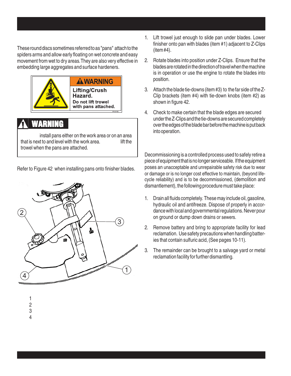 Str46spvgh— maintenance, Warning | Multiquip STR46SPVGH User Manual | Page 36 / 42