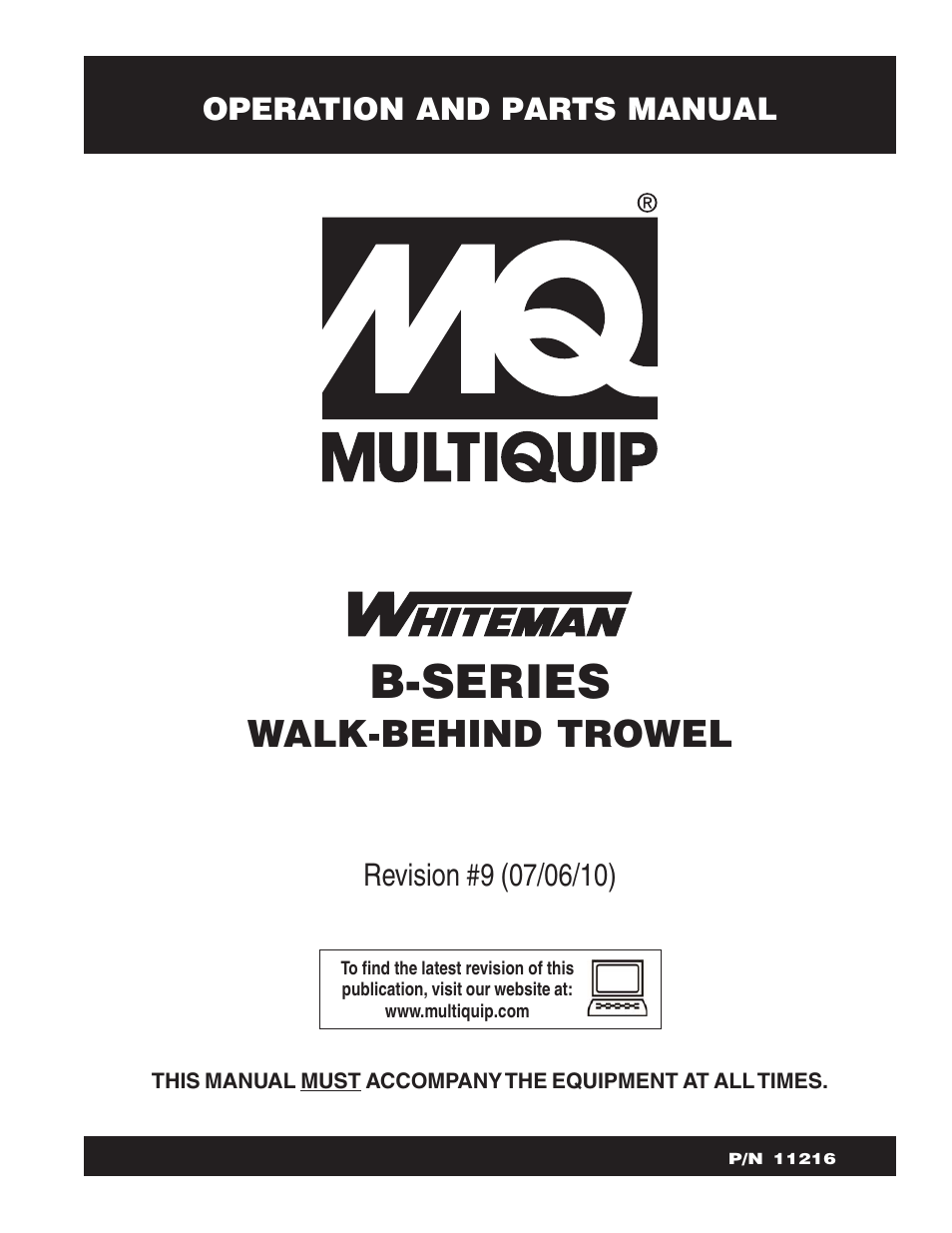 Multiquip B-SERIES User Manual | 124 pages