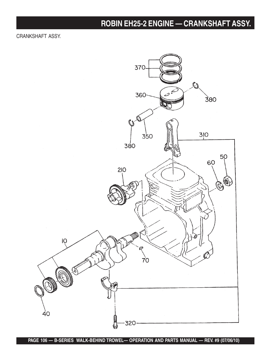 Robin eh25-2 engine — crankshaft assy | Multiquip B-SERIES User Manual | Page 106 / 124