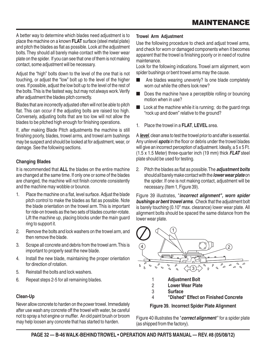 Maintenance | Multiquip B46-SERIES User Manual | Page 32 / 70