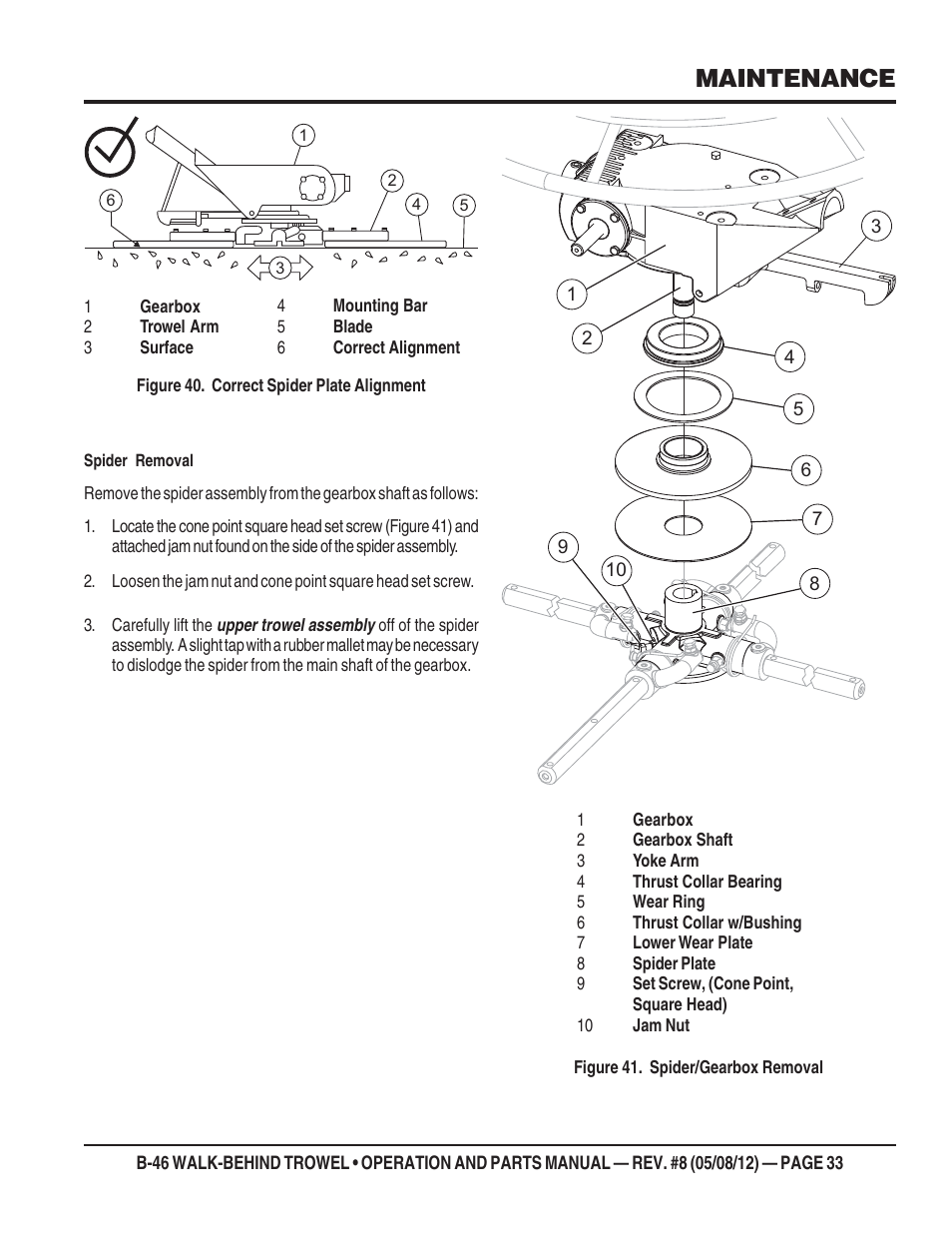 Maintenance | Multiquip B46-SERIES User Manual | Page 33 / 70