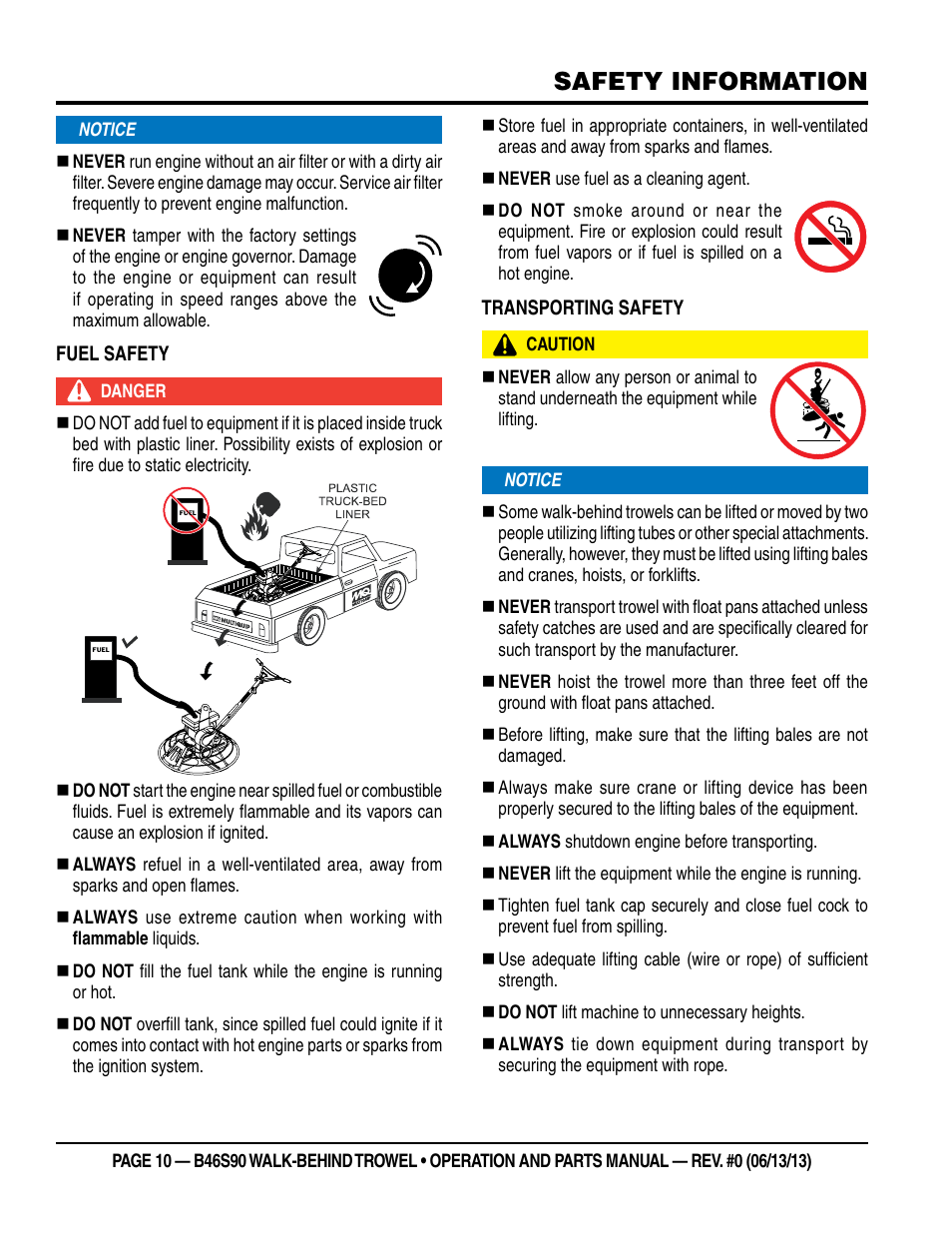 Safety information | Multiquip B46S90 User Manual | Page 10 / 88