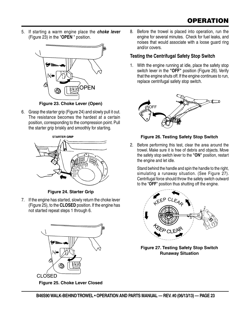 Operation | Multiquip B46S90 User Manual | Page 23 / 88