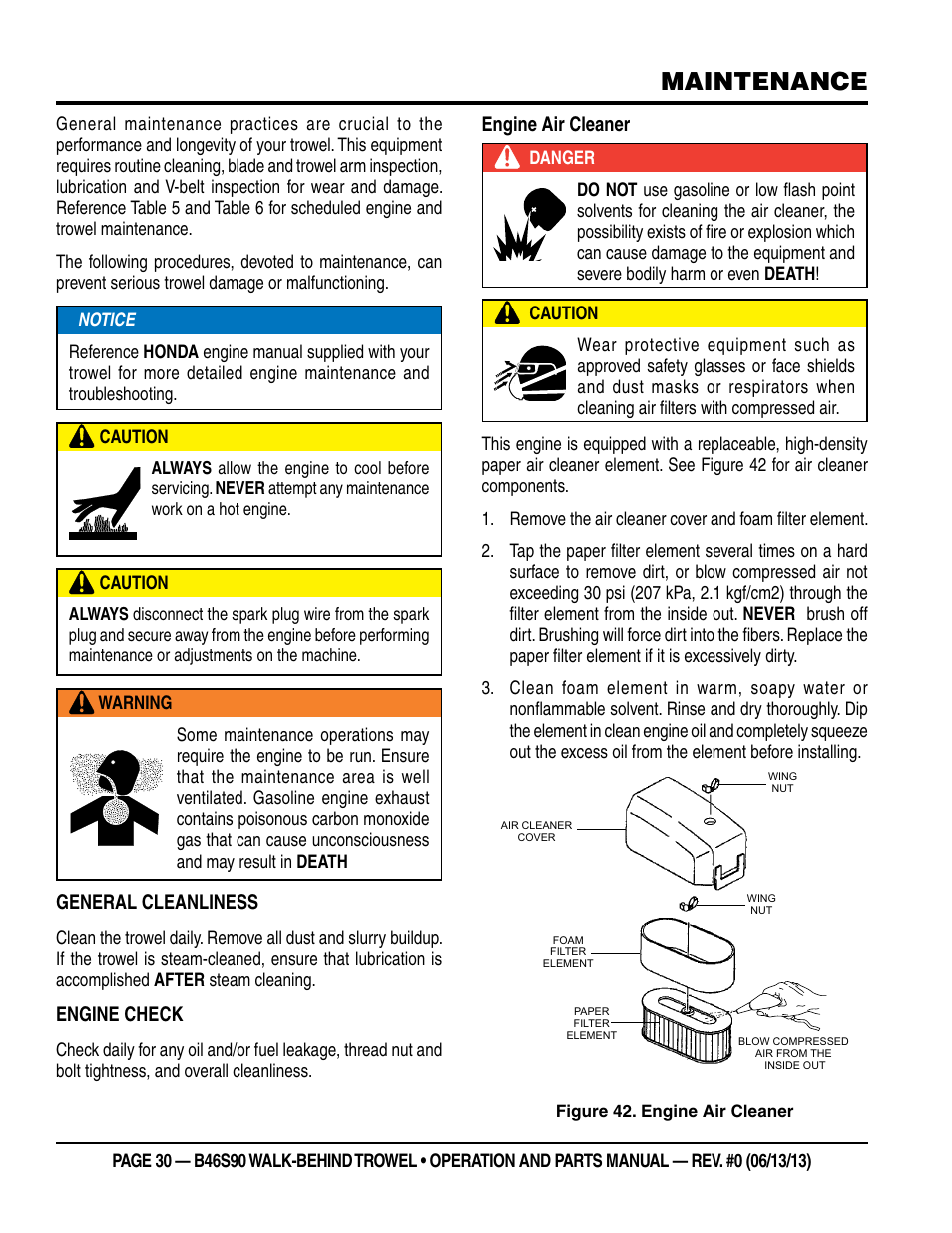 Maintenance | Multiquip B46S90 User Manual | Page 30 / 88