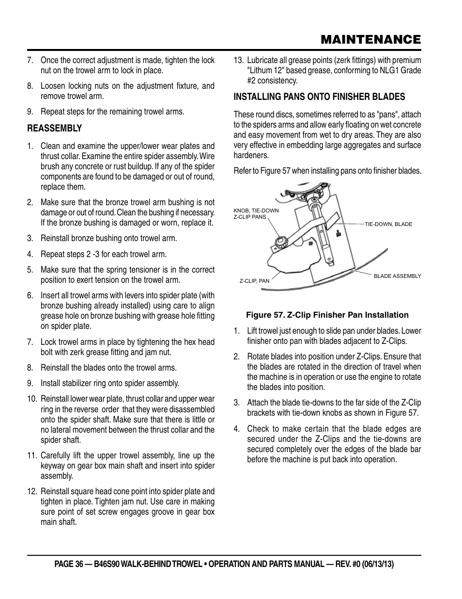 Maintenance | Multiquip B46S90 User Manual | Page 36 / 88