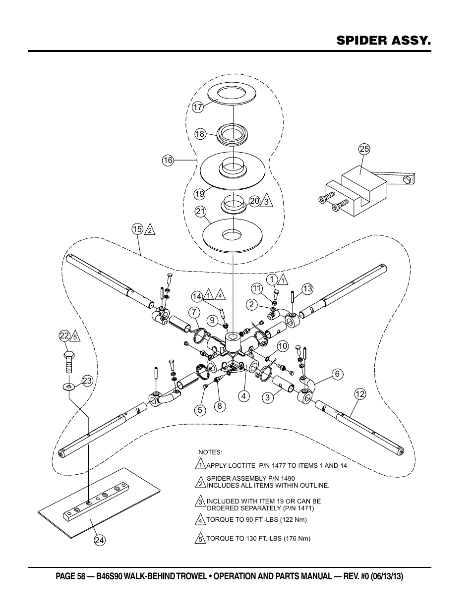 Spider assy | Multiquip B46S90 User Manual | Page 58 / 88