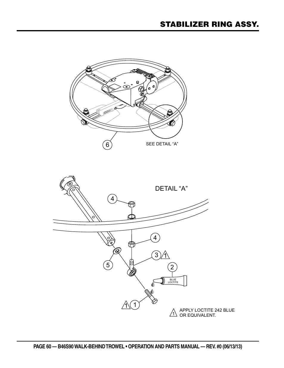 Stabilizer ring assy | Multiquip B46S90 User Manual | Page 60 / 88