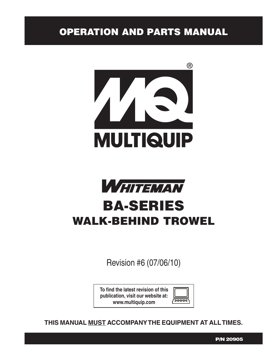 Multiquip BA-SERIES User Manual | 120 pages