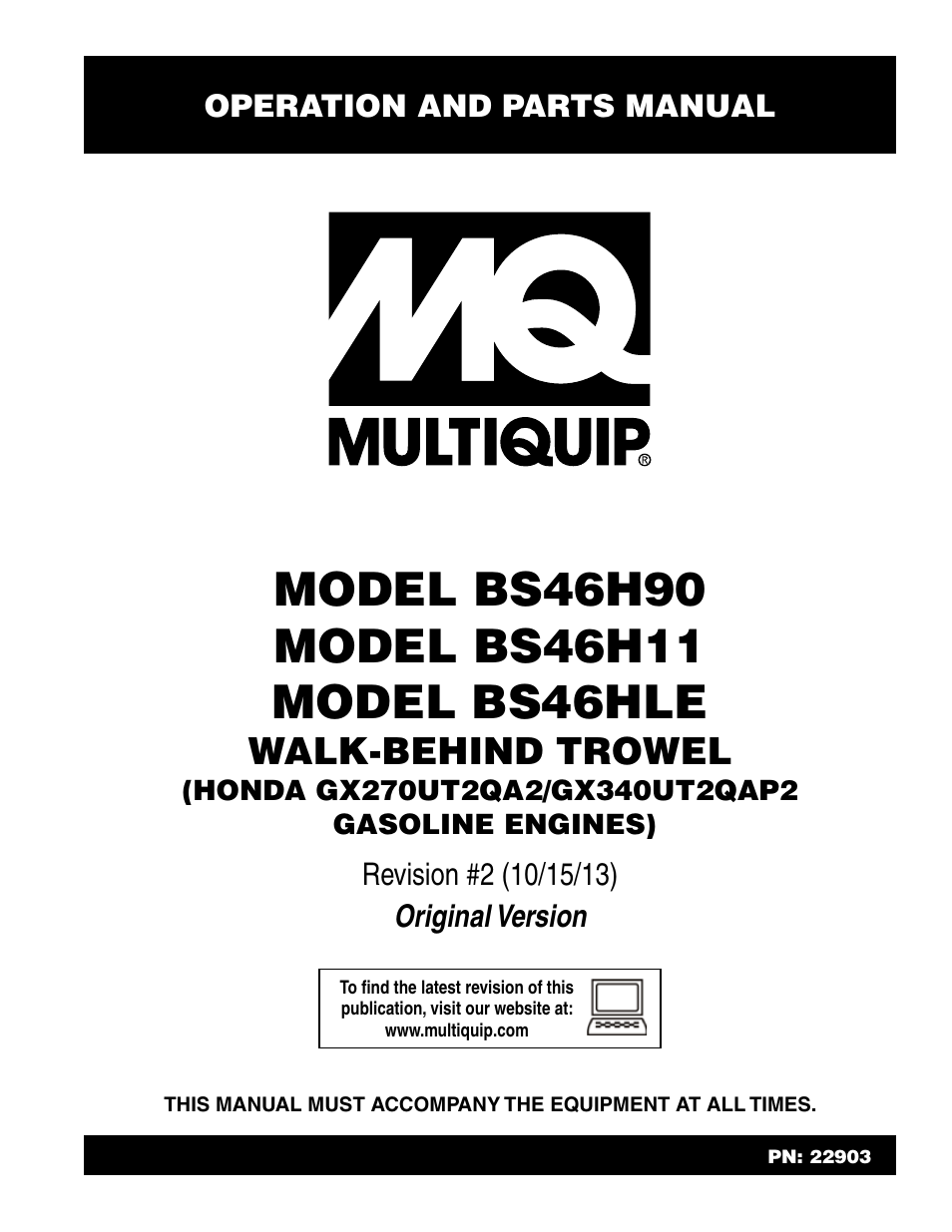 Multiquip BS46HLE User Manual | 68 pages
