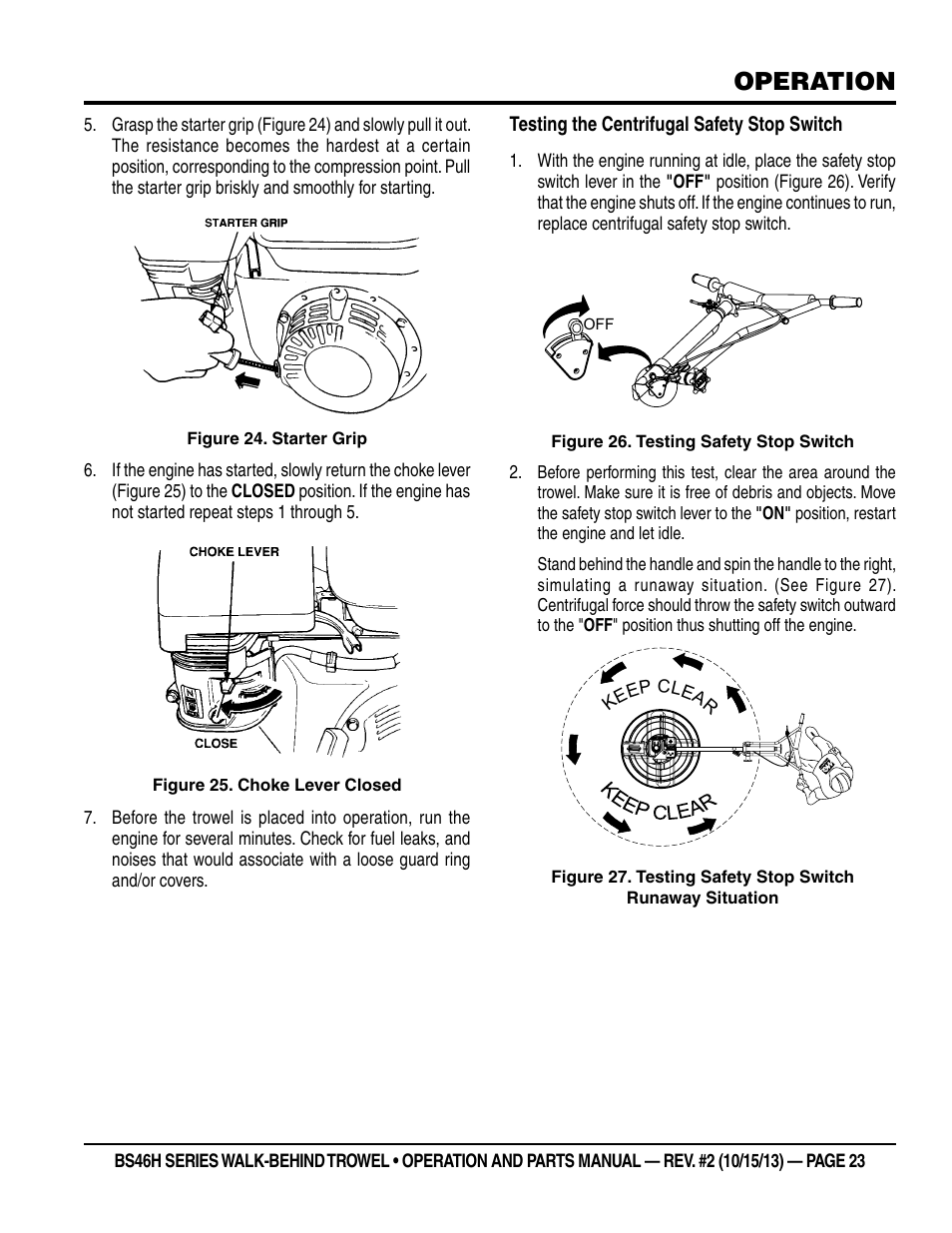 Operation | Multiquip BS46HLE User Manual | Page 23 / 68