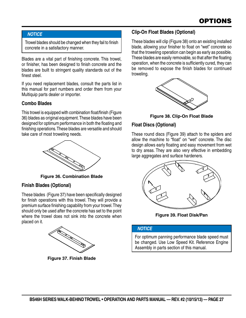 Options | Multiquip BS46HLE User Manual | Page 27 / 68