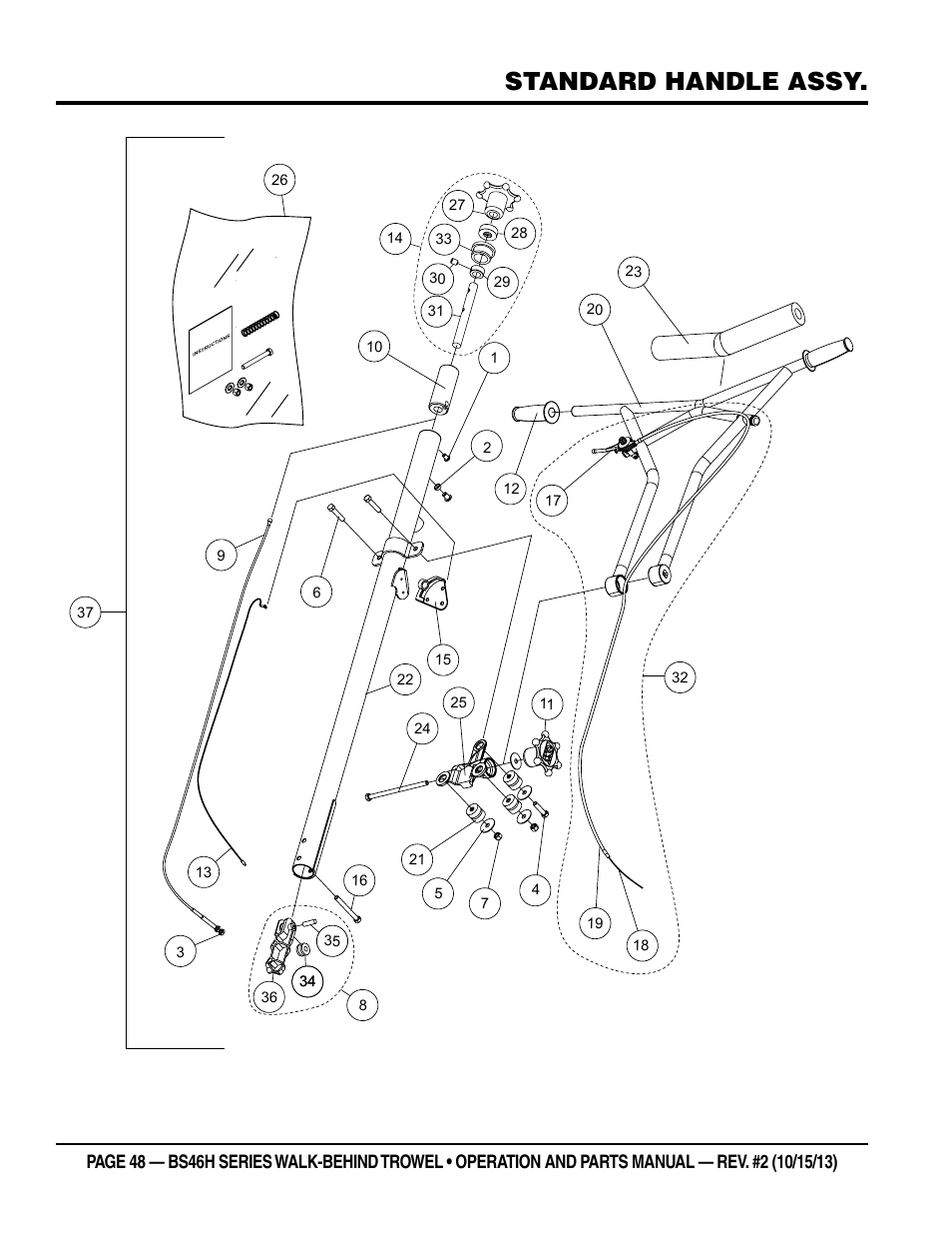 Standard handle assy | Multiquip BS46HLE User Manual | Page 48 / 68