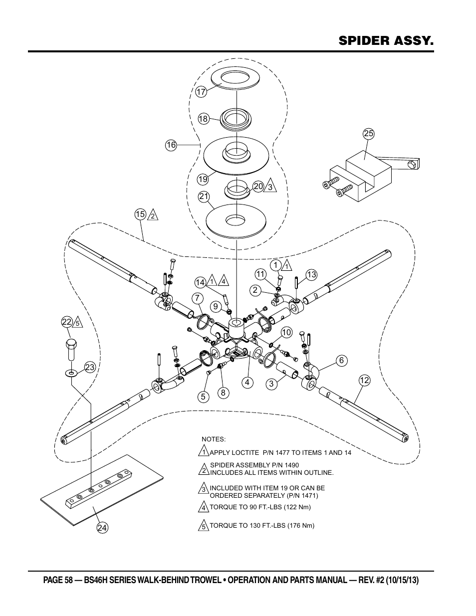 Spider assy | Multiquip BS46HLE User Manual | Page 58 / 68