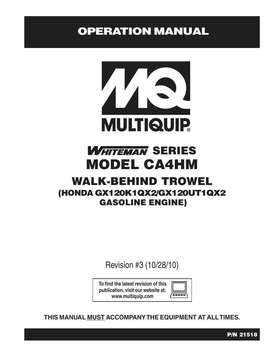 Multiquip CA4HM User Manual | 36 pages