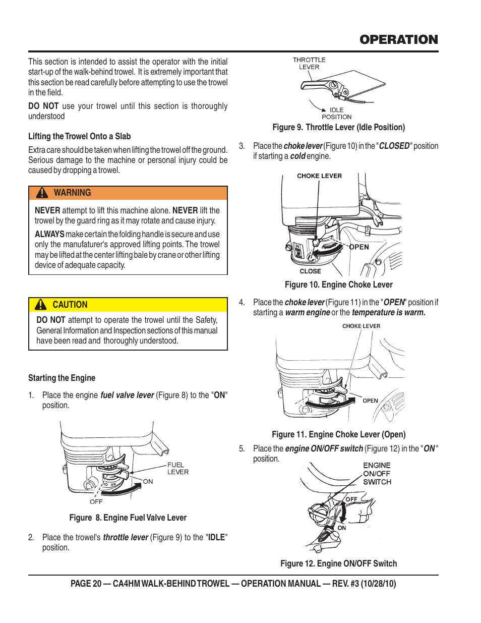 Operation | Multiquip CA4HM User Manual | Page 20 / 36
