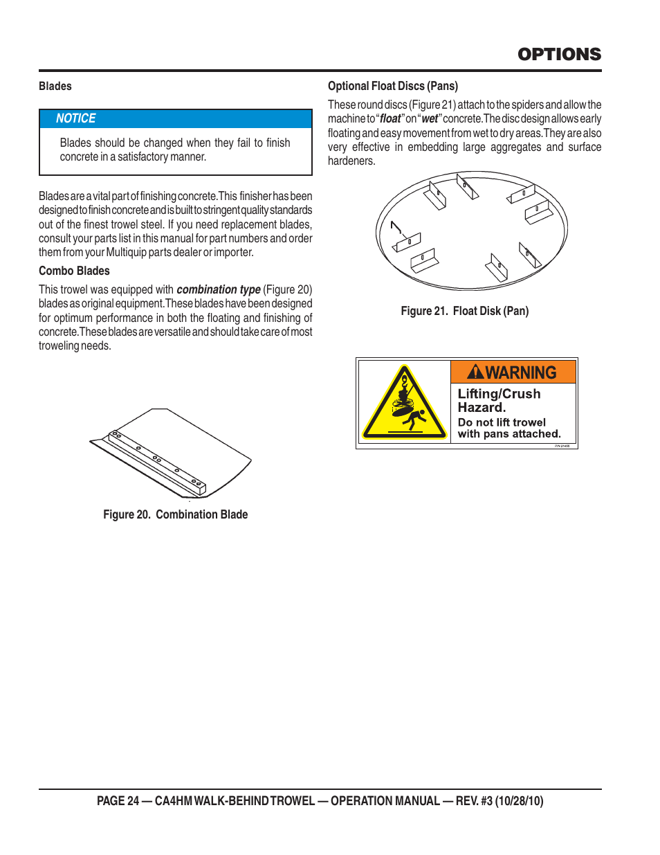 Options | Multiquip CA4HM User Manual | Page 24 / 36