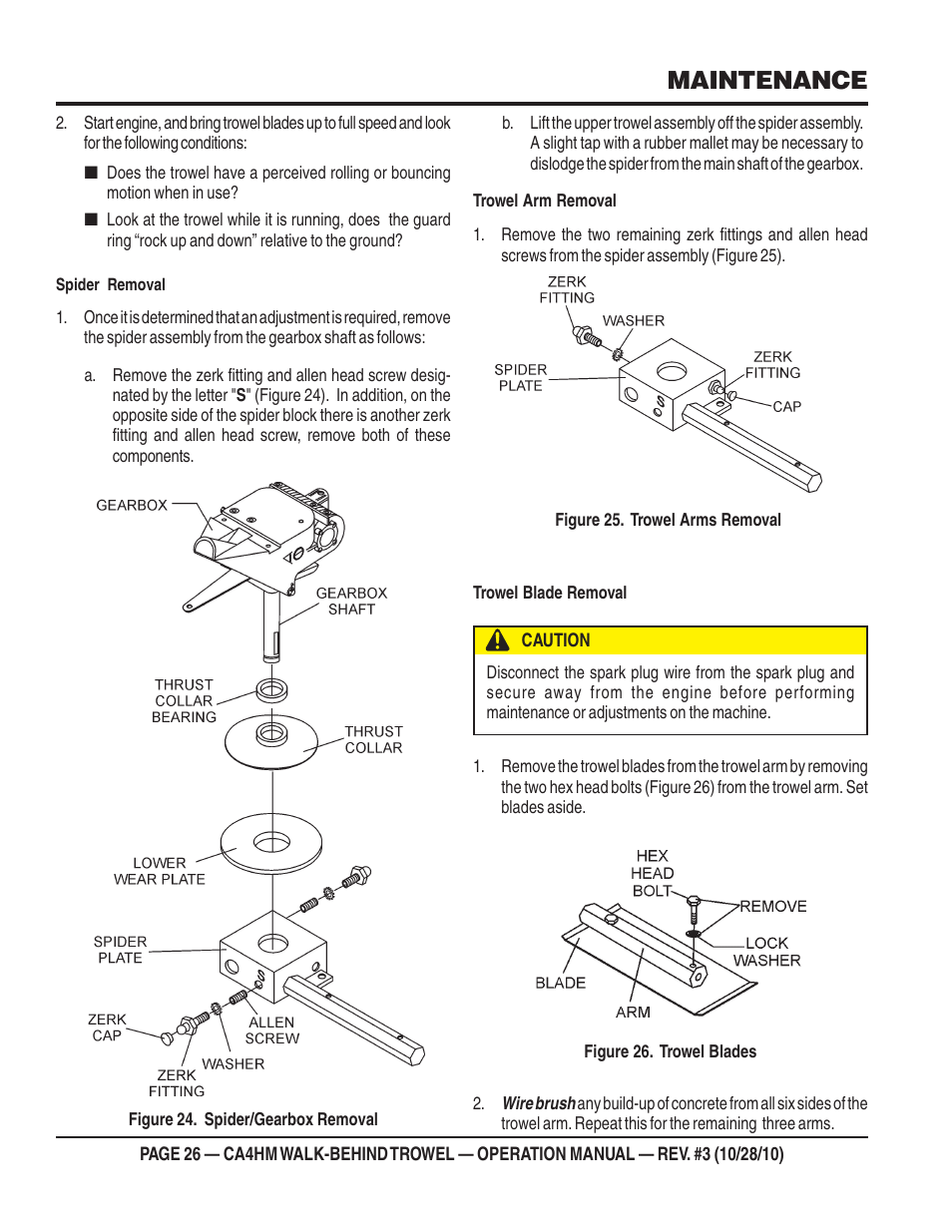 Maintenance | Multiquip CA4HM User Manual | Page 26 / 36