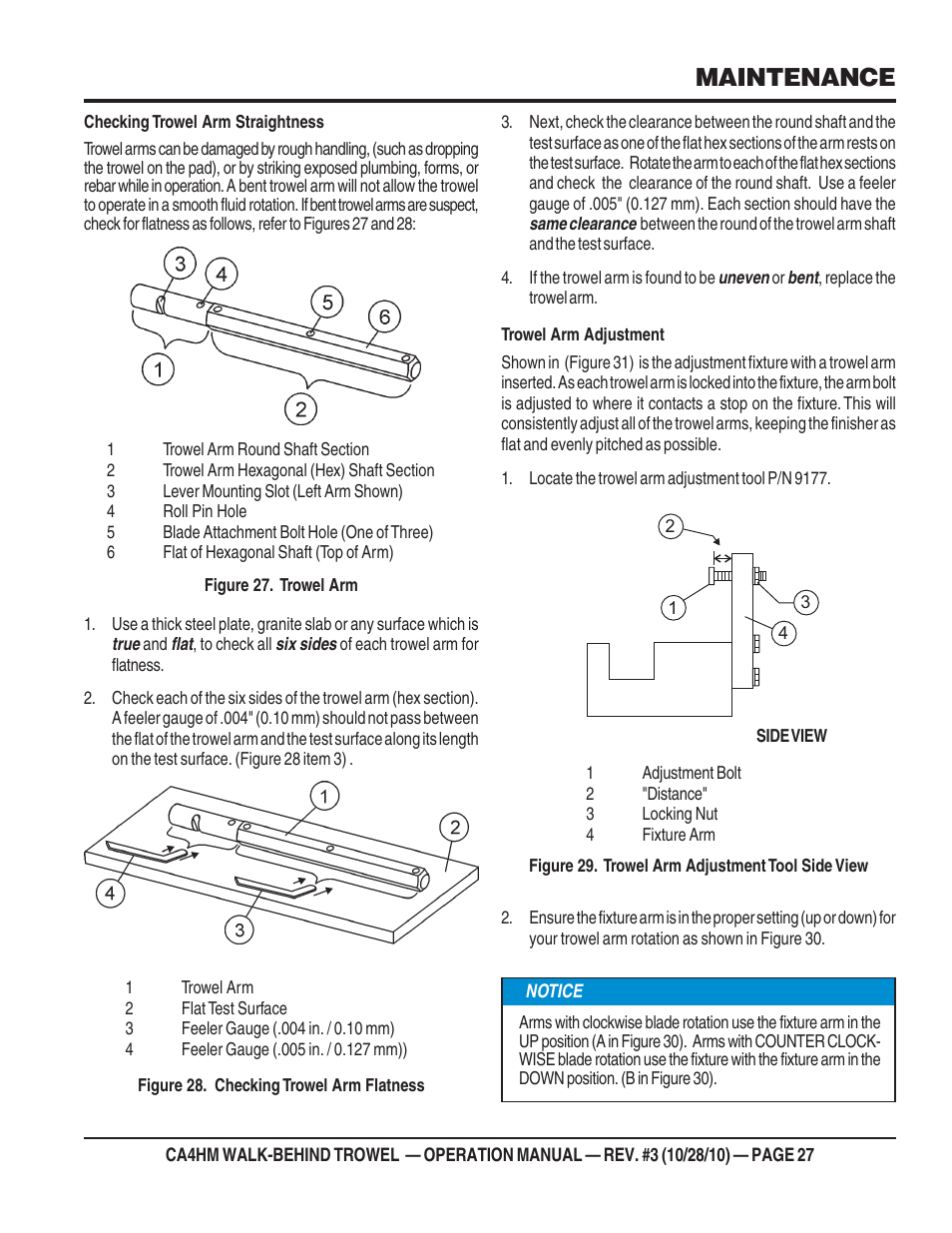 Maintenance | Multiquip CA4HM User Manual | Page 27 / 36