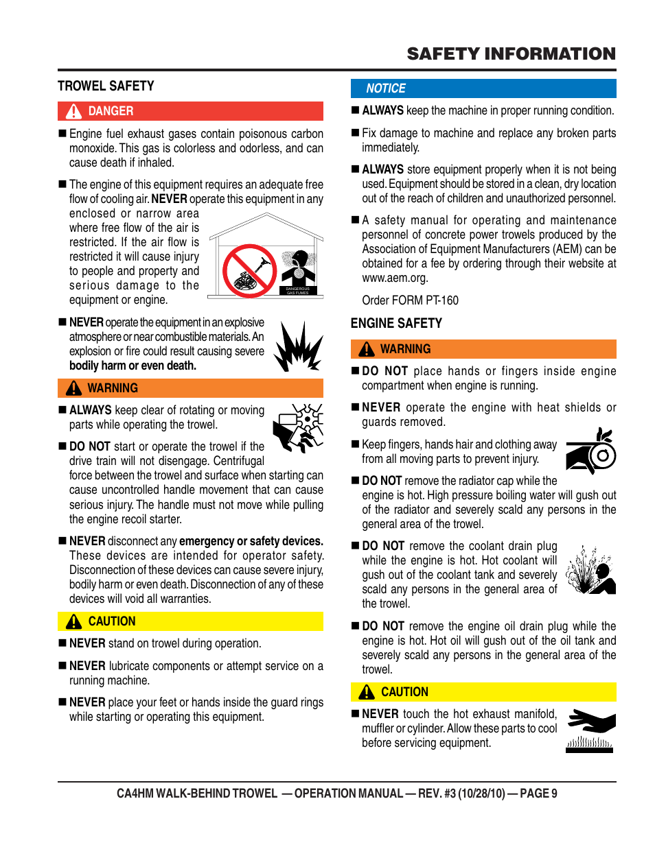 Safety information | Multiquip CA4HM User Manual | Page 9 / 36