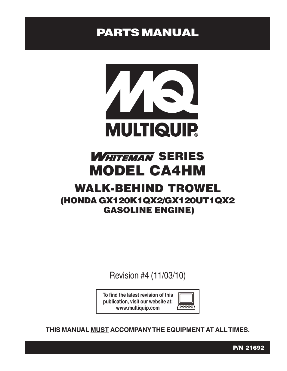 Multiquip CA4HM User Manual | 58 pages