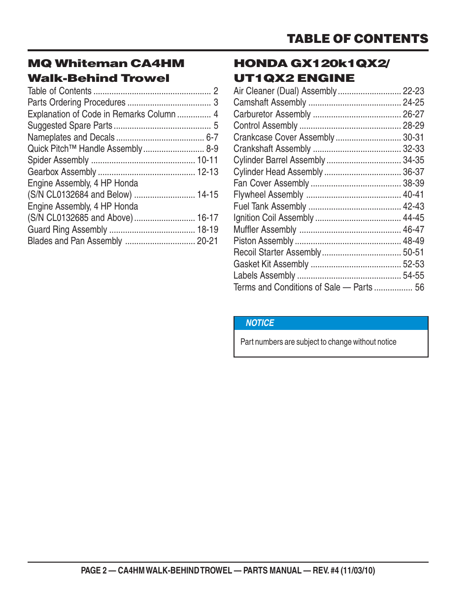 Multiquip CA4HM User Manual | Page 2 / 58