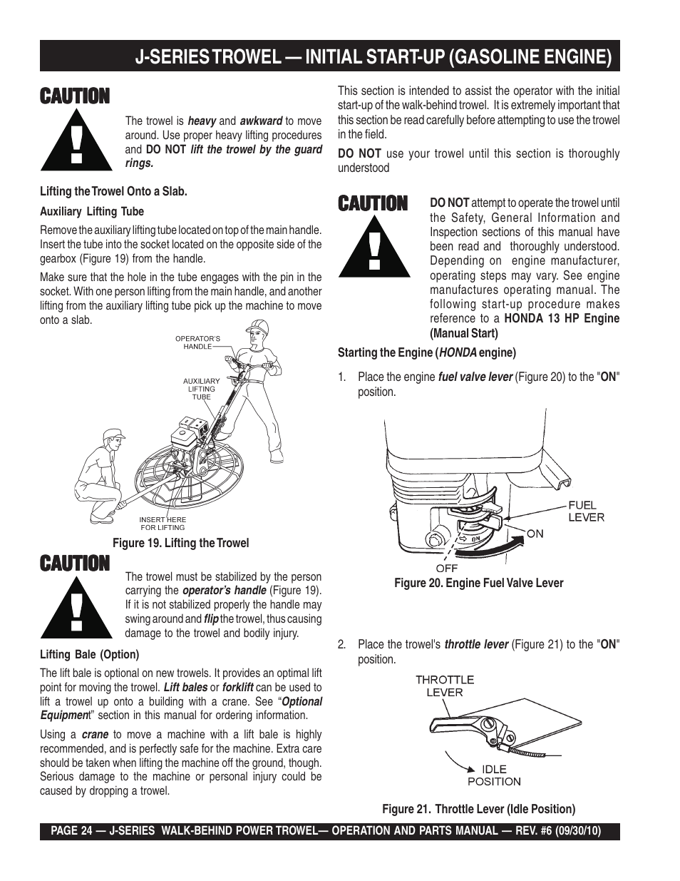Caution | Multiquip J-SERIES User Manual | Page 24 / 104