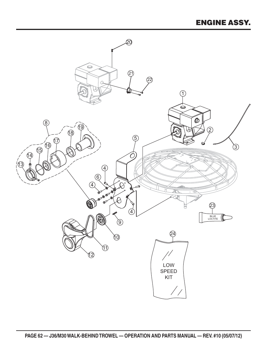 Engine assy | Multiquip M30H55 User Manual | Page 62 / 70