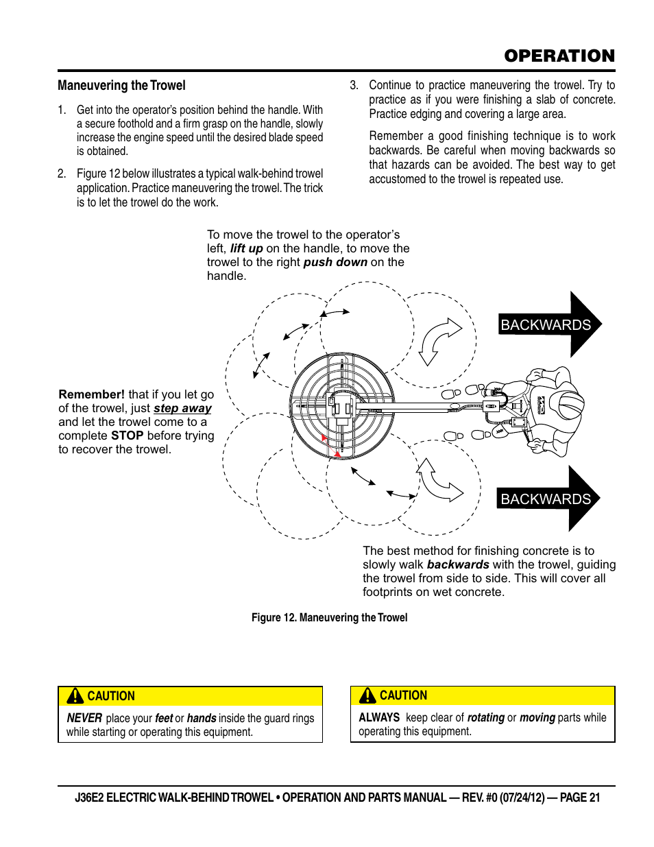 Operation | Multiquip J36E2 User Manual | Page 21 / 54